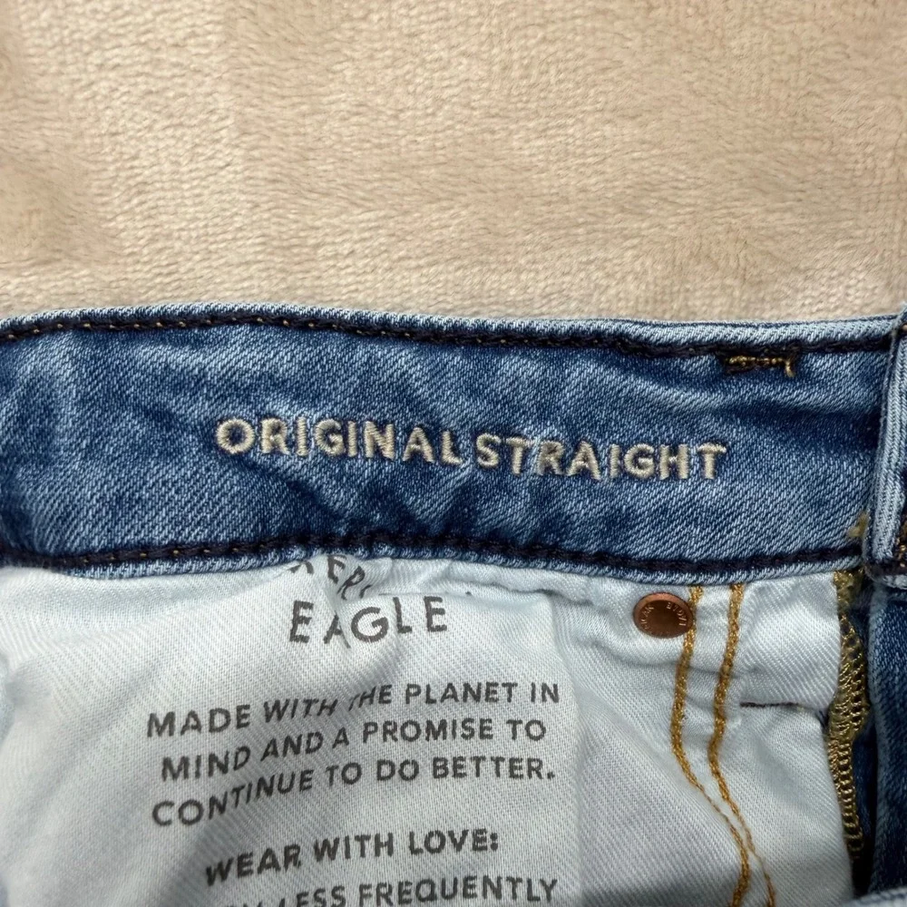 American Eagle‎ Original Straight Jeans Mens 30x34 Blue Excellent Stretch Denim